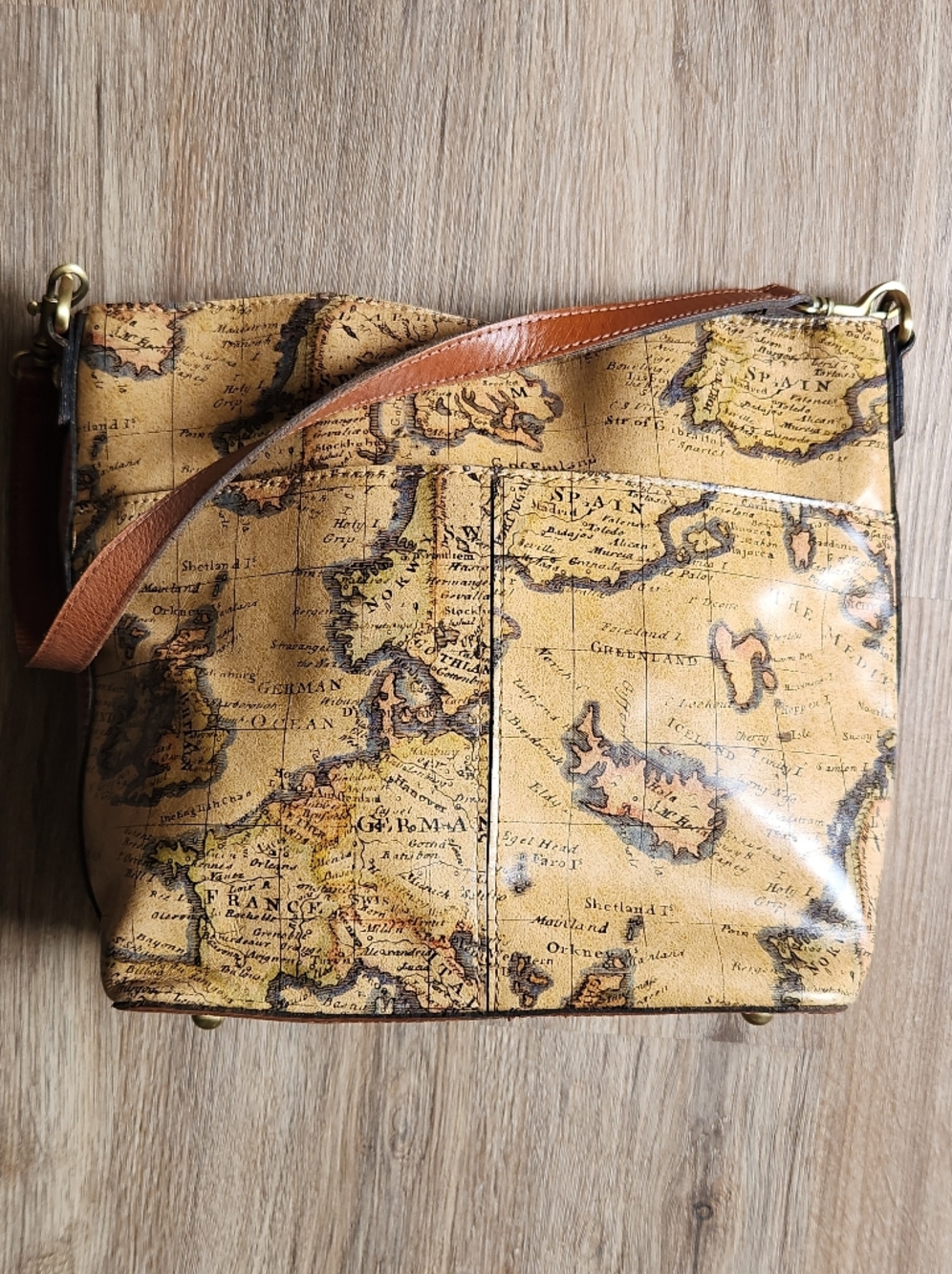 Patricia Nash Tan and Cognac Leather Interior Tote